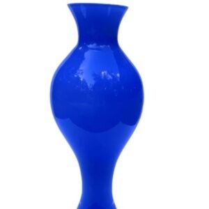 Vera Wang “Blue Ming” Crystal Vase – 14” Elegant Modern Decor